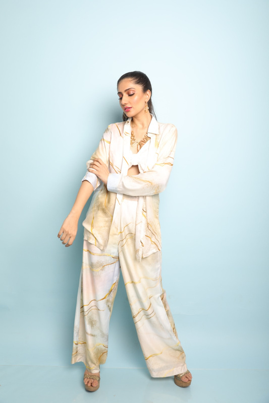MARBLE PRINT COORD SET